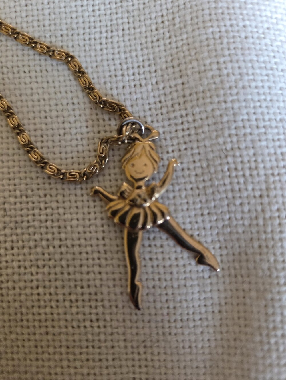 Avon Gold Ballerina Pendant Necklace